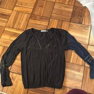 Ramy Brook fluid top with grommet embellishment in Slate